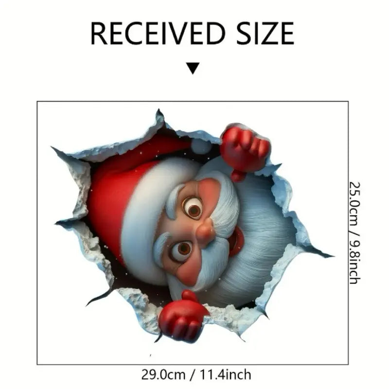 🎄Creative three-dimensional Santa Claus wall sticker！