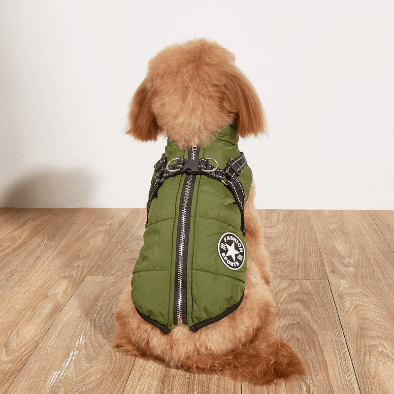 🎅Waterproof Winter Dog Jacket with Built-in Harness